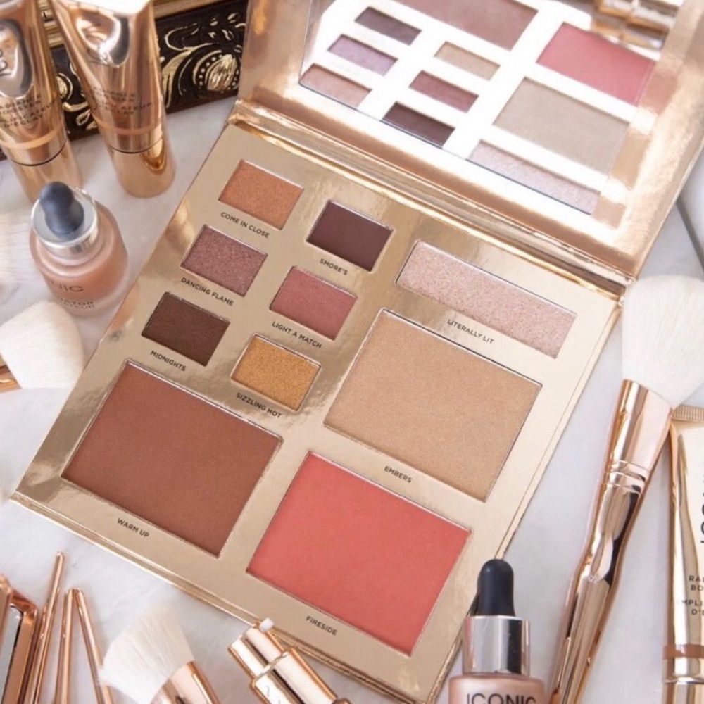 ICONIC London Heat of the Moment Eyes & Face Palette — Gold, Pink, Bronze, Plum